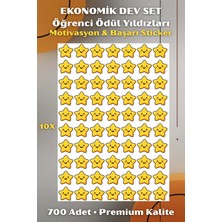 Hanelia Art (Ekonomik Dev Set) - Öğrenci Ödül Yıldızları | 700 Adet Motivasyon & Başarı Sticker – A4 Premium