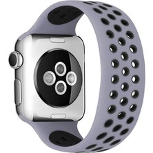 Twin Store Watch 42MM Ayarlı Delikli Silikon Kordon - Gri-Siyah