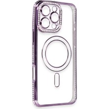 Aydogan's Iphone 16 Pro Kılıf Joke Simli Magneticsafe Kılıf - Derin Mor