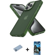 BUTİMAR'S iPhone 12 Pro Max Atlas Form - Siyah 34D Izgaralı Cam + Mavi Shine Kamera Lens Koruma Cam