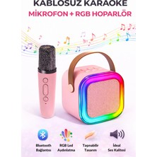 Omaze Mikrofonlu Karaoke Bluetooth Hoparlör Rgb LED Işıklı 5 Efektli Ses Bombası