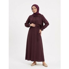 Foremia Aller Detay Patlı Elbise-Bordo -