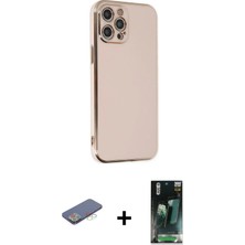 BUTİMAR'S iPhone 12 Pro Yankı Serisi - Siyah 360 Mat Full Body Arka Koruyucu + Mavi Renkli Kamera Lens Koruma Cam