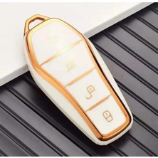 Gma Keys Byd Atto 3 ve Seal U Smart Nano Anahtar Koruma Kılıfı Beyaz Gold Renk