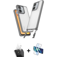 Cepte Toptan Redmi 13C Ufuk Klasik - Siyah 3D Antistatik Seramik Nano Ekran Koruyucu + Şeffaf Kamera Lens Koruma Cam