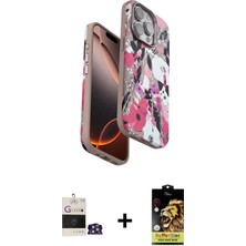 BUTİMAR'S iPhone 14 Pro Max Siluet Doku - Siyah Buffer Cam Ekran Koruyucu + Gümüş Bilvis Titan Kamera Lens