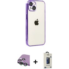 Cepte Toptan iPhone 15 Vadi Minimal - Siyah Bilvis Hayalet Cam Ekran Koruyucu + Yeşil Raze Metal Kamera Lens