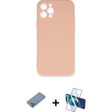 iPhone 12 Pro Max Ahenk Serisi - Siyah 3D Antistatik Seramik Nano Ekran Koruyucu + Gökkuşağı Shine Kamera Lens Koruma Cam