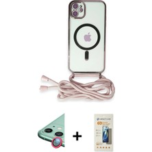 iPhone 11 Eksen Özel Seri - Siyah 6d Mat Seramik Hayalet Nano Ekran Koruyucu + Kırmızı Raze Metal Kamera Lens