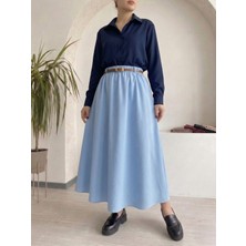 Foremia Kemer Detay Terikoton Etek-Mavi -