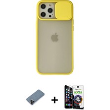 Cepte Toptan iPhone 12 Pro Max Vadi Çizgi - Şeffaf Temperli Cam Ekran Koruyucu + Siyah Shine Kamera Lens Koruma Cam