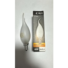 Cata 40W Buzlu Kıvırık Buji Ampul Günışığı