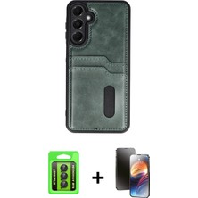 Cepte Toptan Galaxy A15 4g Yörünge Işık Serisi - Siyah 3D Antistatik Mat Seramik Nano Ekran Koruyucu + Siyah Raze Metal Kamera Lens