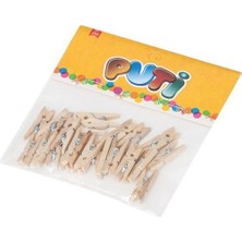 Kitabevimden Puti Ahşap Küçük Mandal Natural  (2 Paket 48 Adet)