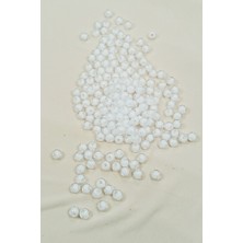 MiraLive Yuvarlak Boncuk Içten Boncuklu Bileklik Çanta Boncuğu 8 mm 50 gr Beyaz - BNC470