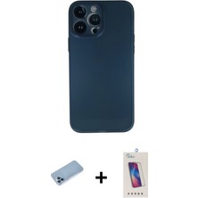 Cepte Toptan iPhone 13 Pro Max Yadigar Yansıma Serisi - Siyah Joko 5d Cam + Mavi Shine Kamera Lens Koruma Cam