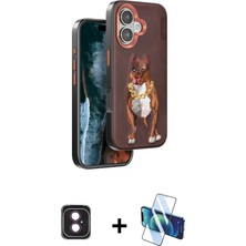 BUTİMAR'S iPhone 16 Nova Form Koleksiyonu - Siyah 3D Antistatik Seramik Nano Ekran Koruyucu + Pembe Pvd Metal Kamera Lens