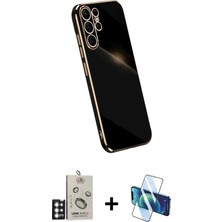 Galaxy S25 Ultra Yankı Serisi - Siyah 3D Antistatik Seramik Nano Ekran Koruyucu + Gümüş Bilvis Titan Kamera Lens