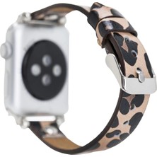 Apple Watch Uyumlu Deri Kordon 42-44-45MM St Leopar Ne