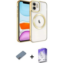 Cepte Toptan iPhone 12 Nova Işık Özel Seri - Siyah Bilvis 5in1 3D Magic Cam Ekran Koruyucu + Gold Metal Kamera Lens Koruma Cam