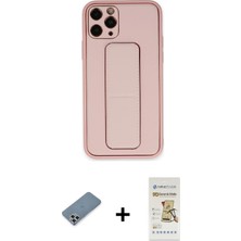 Cepte Toptan iPhone 11 Pro Max Akış Doku - Siyah Mat Seramik Nano Ekran Koruyucu + Gümüş Metal Kamera Lens Koruma Cam