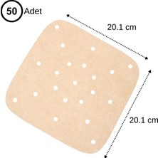 250 Adet Air Fryer Pişirme Kağıdı Tek Kullanımlık Hava Fritöz Yağ Geçirmez Yapışmaz Gıda Pişirme Kağıdı Delikli Kare Model