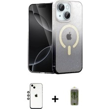 Cepte Toptan iPhone 14 Eksen Minimal Özel Seri - Siyah Joko Magic 5d Hayalet Cam + Gümüş Shine Kamera Lens