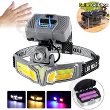 farissu Çift Enerjili Profesyonel LED Kafa Lambası: Güneş Panelli Şarj Kutusu ve Hareket Sensörü