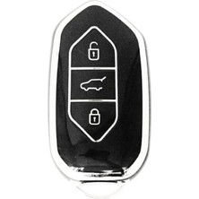 Gma Keys Togg T10X T10F 3 Tuşlu Smart Nano Koruma Anahtar Kılıfı Siyah Gümüş Silver Renk Yüksek Kalite