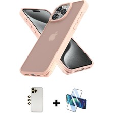 BUTİMAR'S iPhone 12 Pro Max Atlas Form - Siyah 3D Antistatik Cam Ekran Koruyucu + Gold Shine Kamera Lens