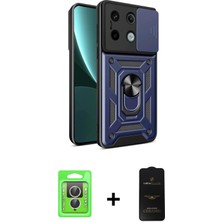 Cepte Toptan Redmi Note 13 Pro 4g Ahenk Klasik - Siyah 6d Antistatik Mat Seramik Hayalet Nano Ekran Koruyucu + Gümüş Raze Metal Kamera Lens