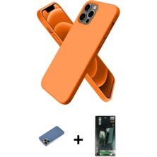 Cepte Toptan iPhone 12 Pro Max Kozmos Yansıma Özel Seri - Şeffaf 360 Full Body Arka Koruyucu + Gold Shine Kamera Lens Koruma Cam