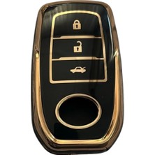 Gma Keys Toyota Yeni Kasa Chr C-Hr Camry Corolla Cross Yaris Cross Prius Rav4 Anahtar Kılıfı Siyah Gold Renk