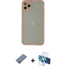 Cepte Toptan iPhone 12 Pro Max Ahenk Çizgi Serisi - Siyah 3D Antistatik Cam Ekran Koruyucu + Gümüş Metal Kamera Lens Koruma Cam