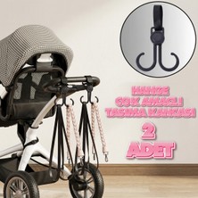 ALMITAL Hange 2 ADET Puset ve Bebek Arabası, araç koltuk başı İçin Dönebilen Çok Amaçlı 2'li Askı Kanca Seti