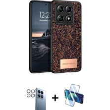 Cepte Toptan Mi 14T Pro Vadi Klasik Serisi - Siyah 3D Antistatik Cam Ekran Koruyucu + Gümüş Pvd Metal Kamera Lens