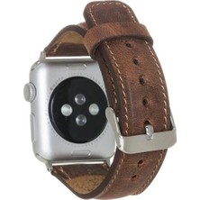 Apple Watch Uyumlu Deri Kordon 42-44-45MM G2 Kahverengi