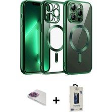 Cepte Toptan iPhone 13 Pro Max Nova Işık Özel Seri - Siyah Bilvis Hayalet Cam Ekran Koruyucu + Gökkuşağı Pers Alüminyum Kamera Lens