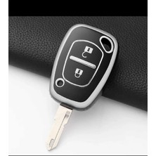 Gma Keys Renault Kangoo-Master-Trafic Buton Siyah Gümüş Renk Nano Oto Anahtar Kumanda Kabı Kılıfı