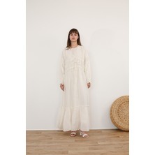 Molly Nelly Kadın Pamuklu Parlak Vual Astarlı Elbise