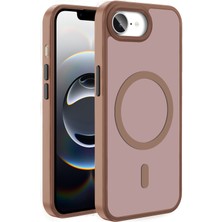 Maks Technology iPhone 17E Kılıf M-Safe Şarj Özellikli Mat Arka Yüzey Mkst Sio Kapak - Kahverengi