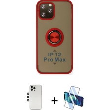 iPhone 12 Pro Yörünge Çizgi - Siyah 3D Antistatik Seramik Nano Ekran Koruyucu + Gümüş Shine Kamera Lens