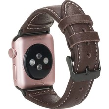 Apple Watch Uyumlu Deri Kordon 42-44-45MM Nm1-As3 Kahve