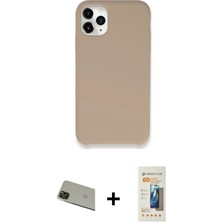 Cepte Toptan iPhone 11 Pro Max Zirve Modern Özel Seri - Siyah 6d Mat Seramik Hayalet Nano Ekran Koruyucu + Yeşil Rainbow Kamera Lens Koruma Cam