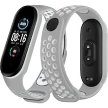 Twin Store Band 4 Spor Delikli Kordon - Gri-Beyaz