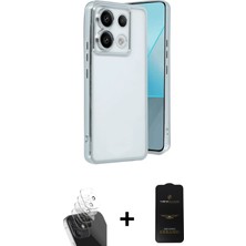 Cepte Toptan Redmi Note 13 Pro 5g Vadi Minimal - Siyah 6d Antistatik Mat Seramik Hayalet Nano Ekran Koruyucu + Şeffaf Kamera Lens Koruma Cam