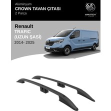 Turtle Renault Trafıc (X82) 2014-2025 Crown Tavan Çıtası -Siyah (Uzun Şasi)