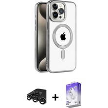 Cepte Toptan iPhone 15 Pro Eksen Form Koleksiyonu - Siyah Bilvis 5in1 3D Magic Cam Ekran Koruyucu + Titanyum Gri Raze Metal Kamera Lens