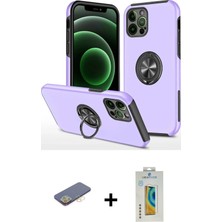 Cepte Toptan iPhone 12 Pro Max Odak Form Prime - Siyah Polymer Nano Ekran Koruyucu + Sarı Renkli Kamera Lens Koruma Cam