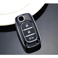 Gma Keys Renault Megane 3 Fluence 3 Buton Siyah Gümüş Renk Nano Oto Anahtar Kumanda Kabı Kılıfı